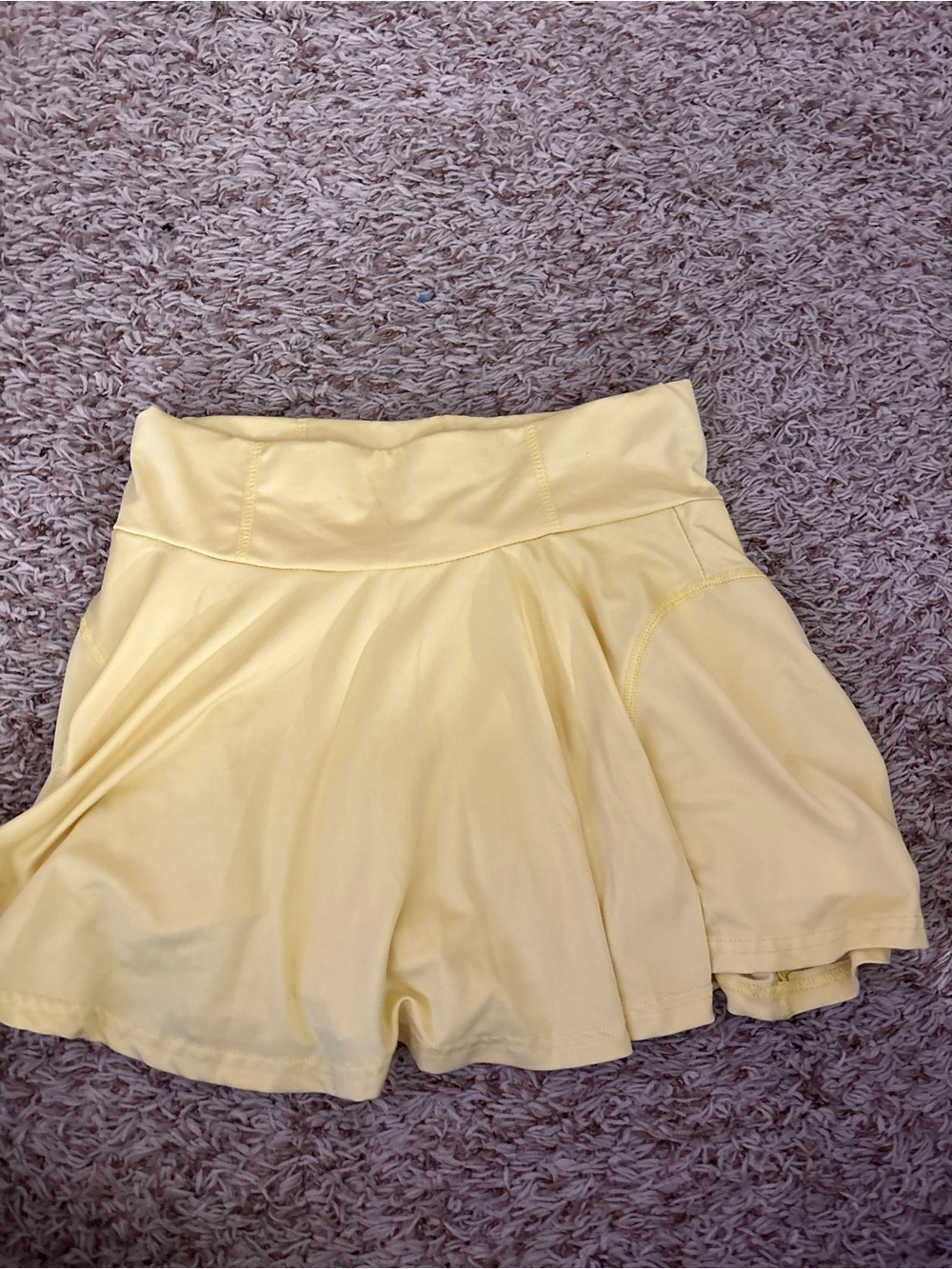 SHEIN Pale Yellow Athletic Skort with Inner Shorts